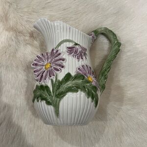 FITZ & FLOYD 1988 April Flowers pitcher